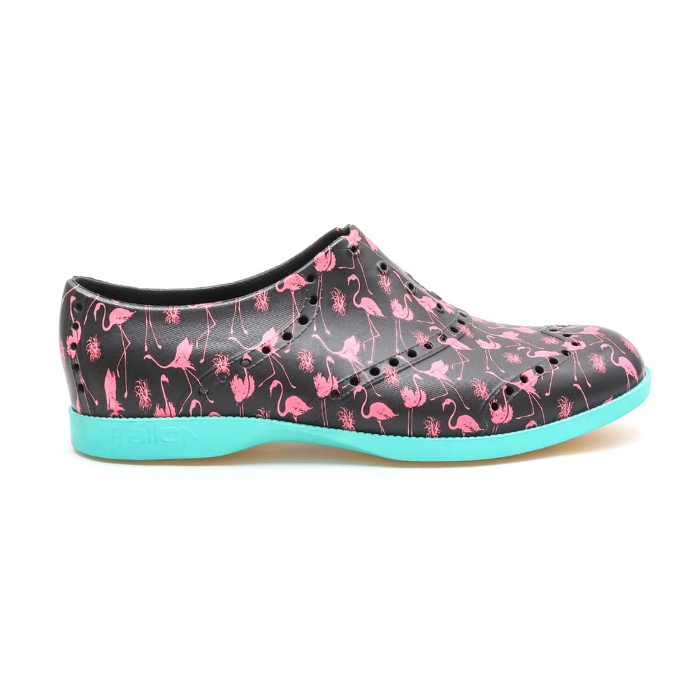 Stylish Black and Pink Flamingo Mules